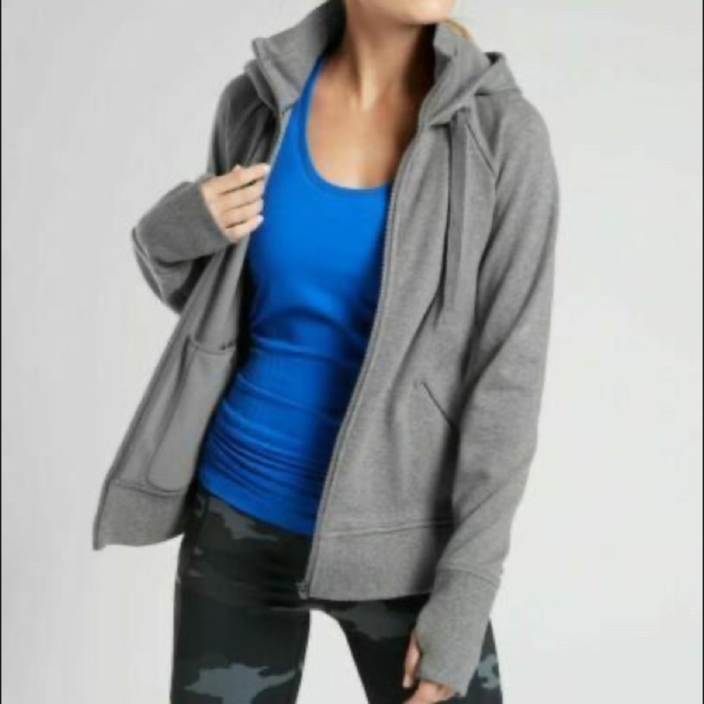 Athleta Triumph Hoodie Jacket - Sz Small !! Charcoal Grey!!! EUC!!
